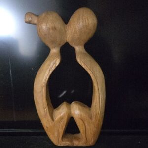 Hand-Carved Embrased, Kissing Soulmates. Made In St. Croix, VI